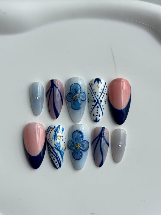 set fleur bleue