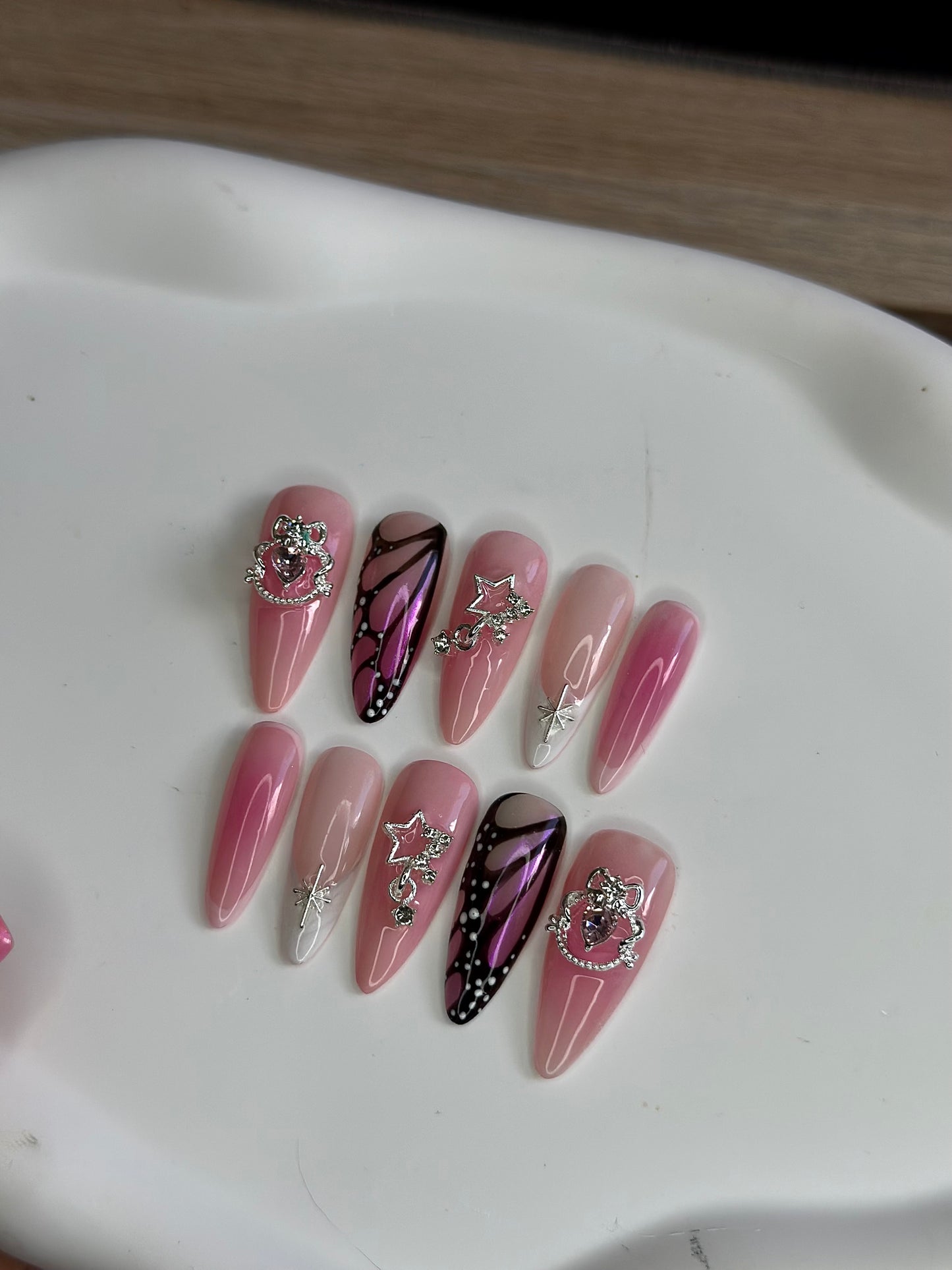 set papillon rose